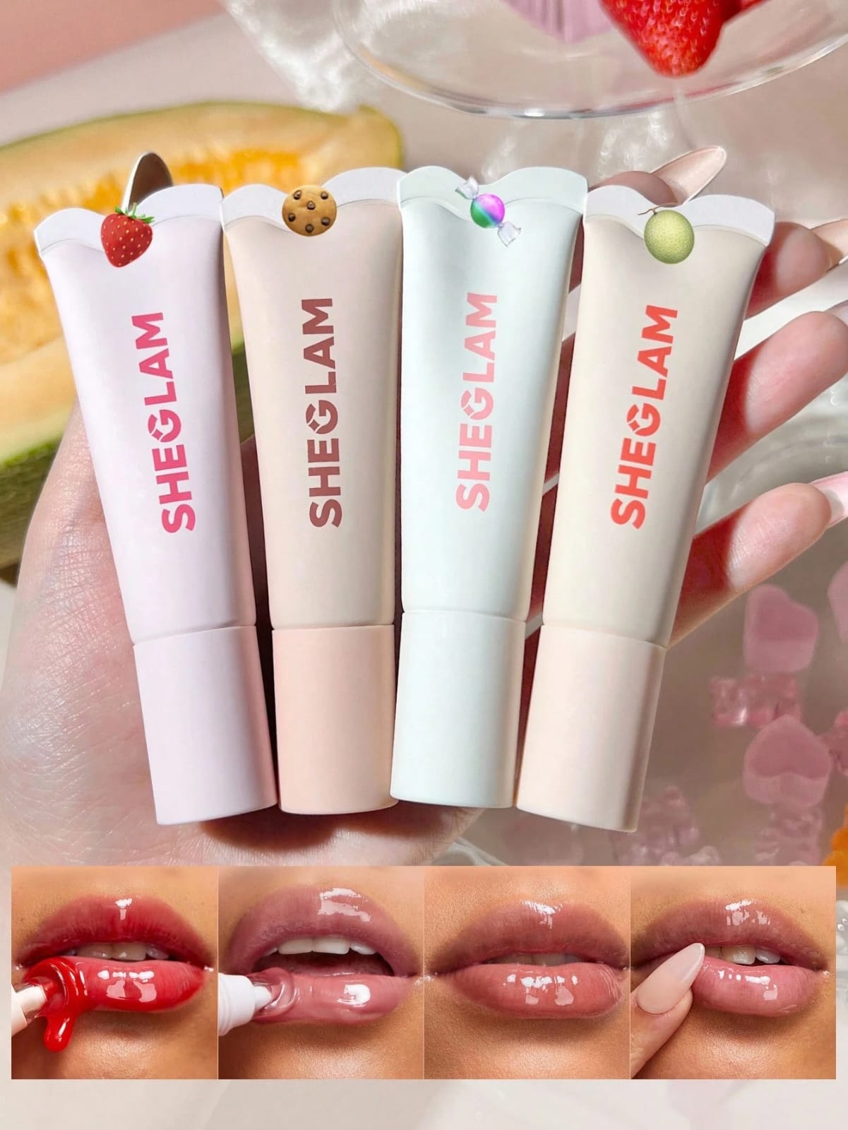 4 HIDRATANTES DE LABIOS CON COLOR 4 X 600