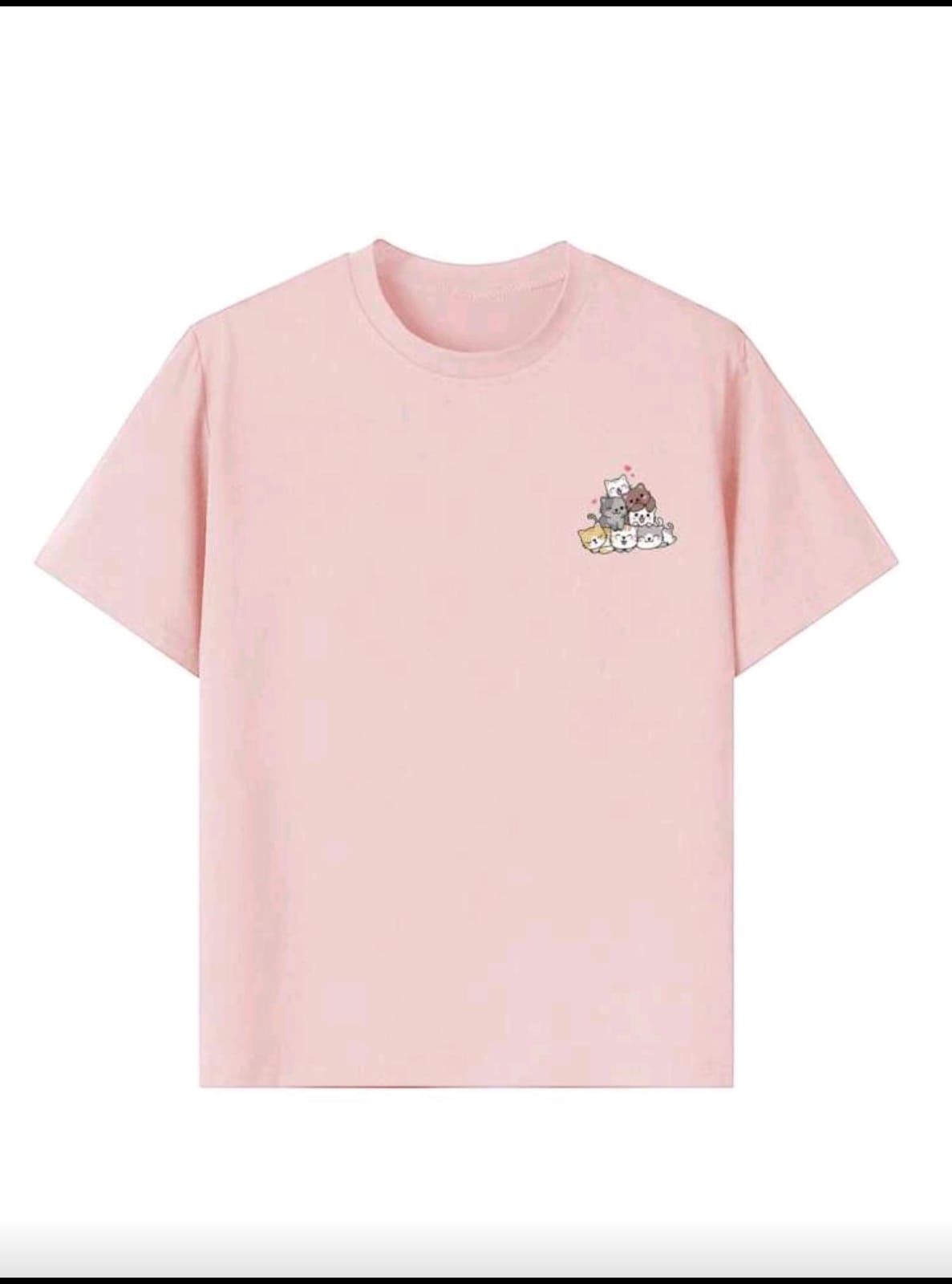 CAMISA DE GATITOS DE NIÑA COLOR ROSADA TALLA 6 AÑOS