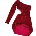 VESTIDO DE LENTEJUELAS COLOR ROJO TALLA XS 0008077