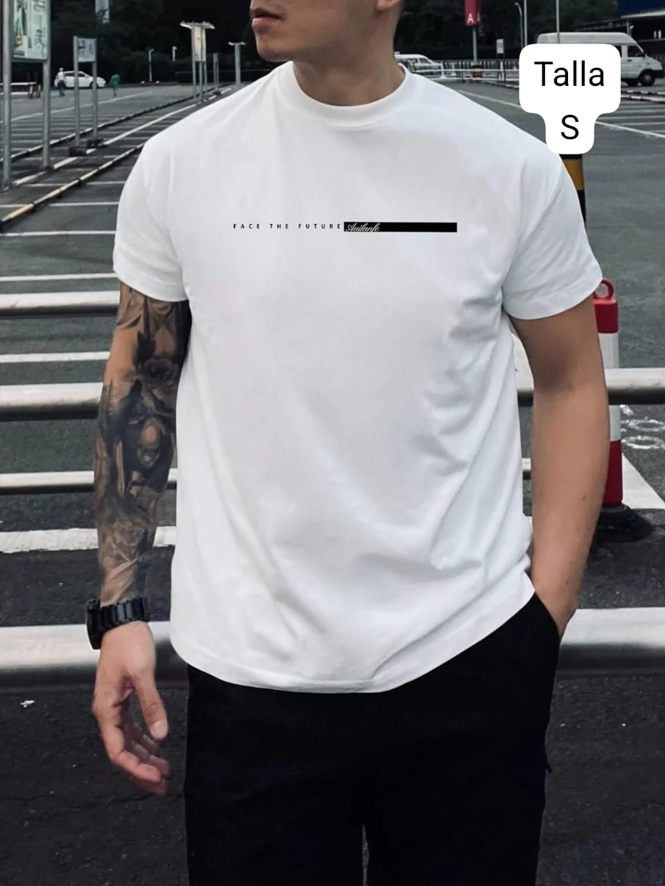 CAMISA DE HOMRE BLANCA  FACE THE FUTURE TALLA S 0008093