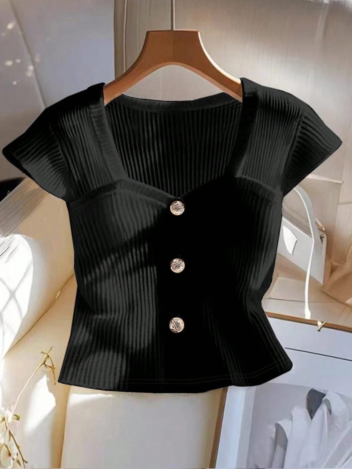 CAMISA NEGRA DE MUJER TALLA S 0006766