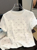 CAMISA BLANCA DE MUJER CON MOÑOS BRILLANTES 0006988