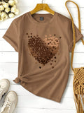 CAMISA CAFE DE MUJER CON DISEÑO DE CORAZON TALLA S 50001284