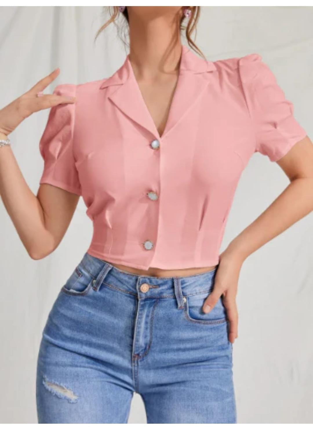 CAMISA ROSA CON CUELLO TALLA S 0006282