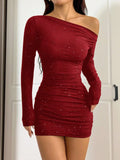 VESTIDO DE MUJER ROJO BRILLANTE