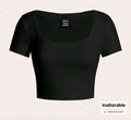 CAMISA NEGRA CORTA DE MUJER TALLA XS 0007997