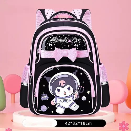MOCHILA DE KULUOMI CAT NEGRO CON ROSA