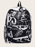 MOCHILA BLANCO CON NEGRO IMPERMEABLE