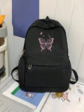 MOCHILA COLOR NEGRO CON DISEÑO DE MARIPOSA