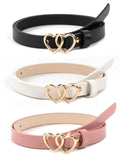 SET DE 3 CINTURONES CON HEBILLA DE CORAZON PARA MUJER