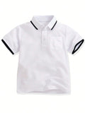 CAMISA DE NIÑO BLANCA CON LINEAS NEGRAS