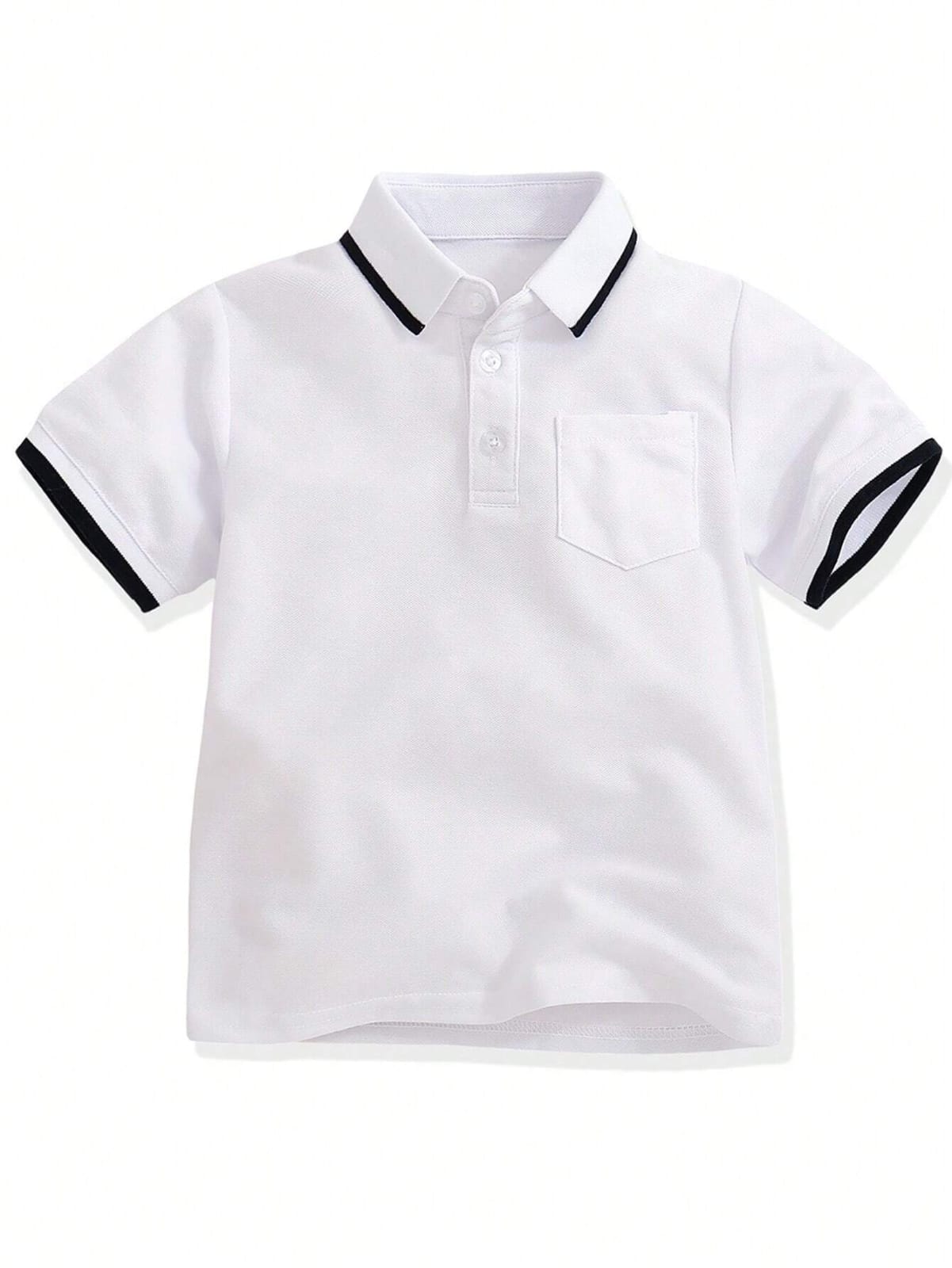 CAMISA DE NIÑO BLANCA CON LINEAS NEGRAS