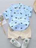 CONJUNTO CELESTE CON DISEÑO DE CORONITA