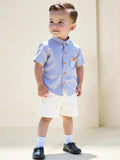 CONJUNTO RAYAS AZUL Y BLANCO DE NIÑO