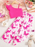 CONJUNTO ROSA CON MARIPOSA DE NIÑA