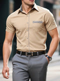 CAMISAS DE HOMBRE DE BOTONES BOLSA CUADRICULADA