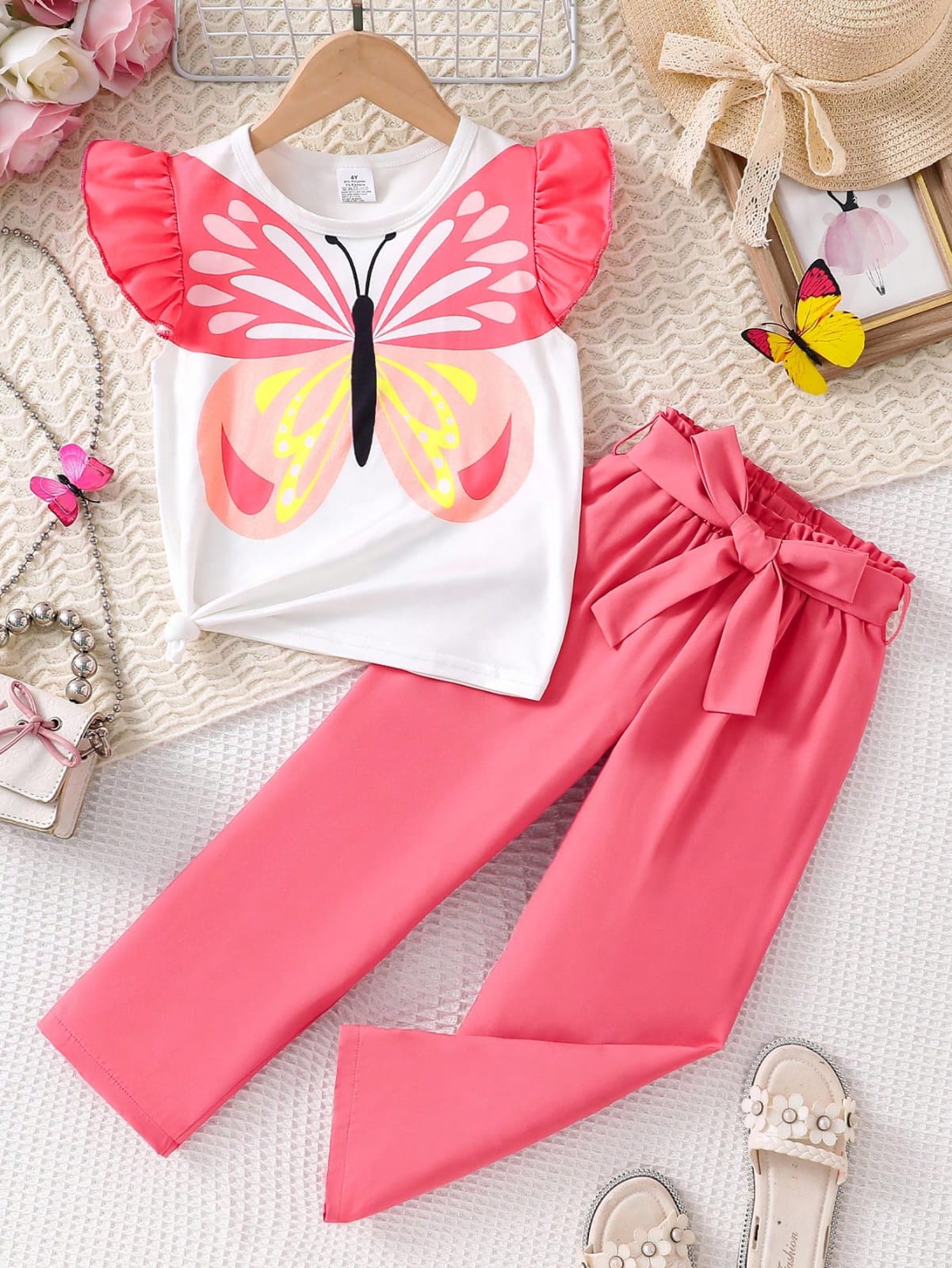 CONJUNTO ROSADO DE MARIPOSA DE NIÑA