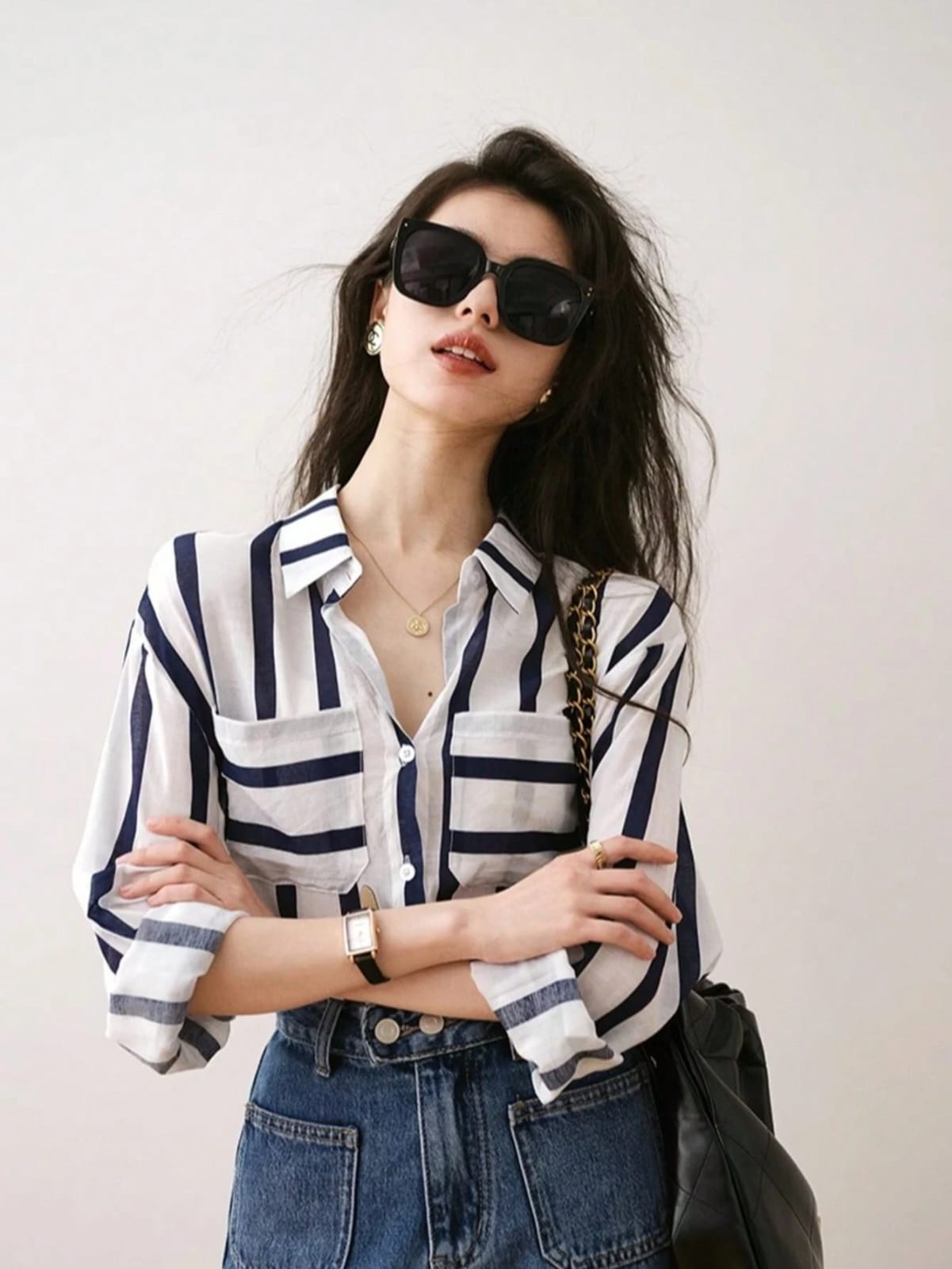 CAMISA MANGA LARGA DE MUJER TALLA S 0008734