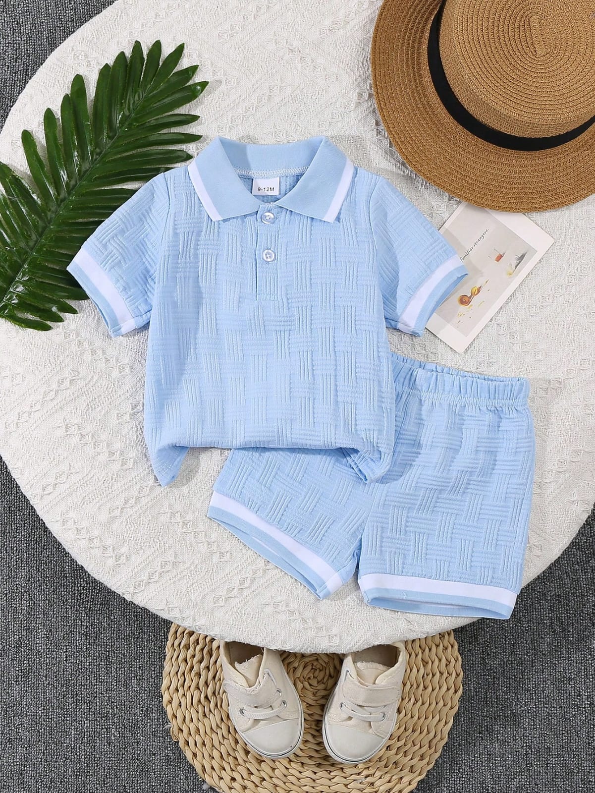 CONJUNTO DE NIÑO COLOR CELESTE TALLA 4 AÑOS