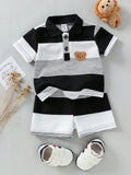 CONJUNTO RAYADO NEGRO Y BLANCO DE NIÑO 0008817