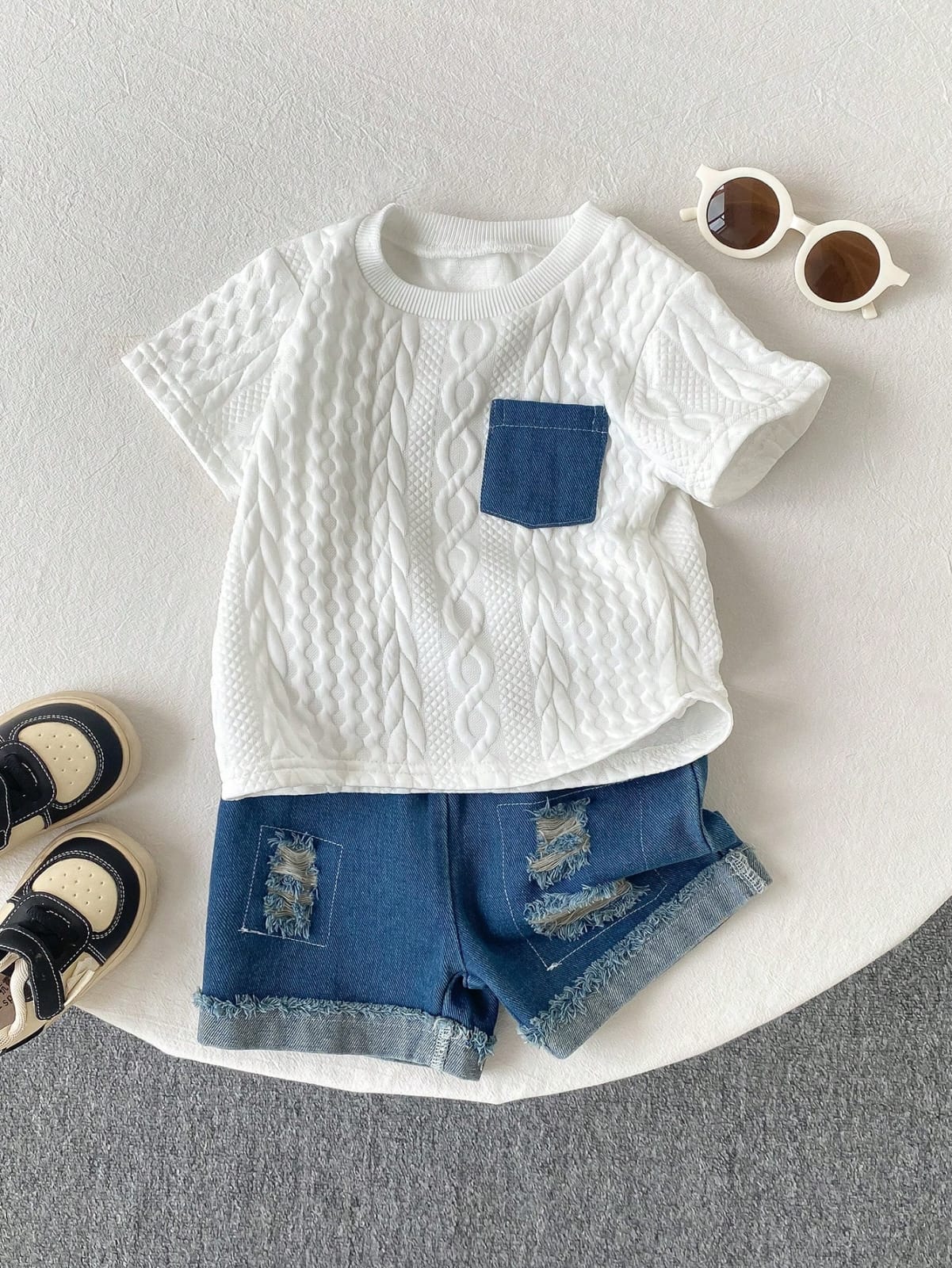 CONJUNTO BLANCO CON AZUL DE NIÑO 0008824