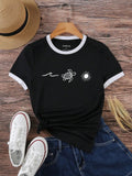 CAMISA NEGRA CON BORDES BLANCO 0007876
