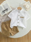 CONJUNTO BLANCO Y CAFE DE NIÑO 0008805