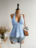 BLUSA COLOR CELESTE
