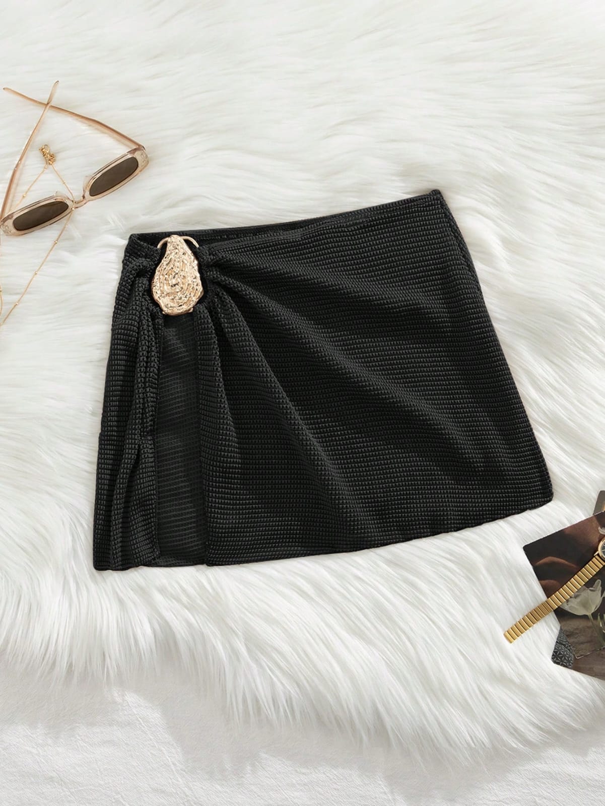 FALDA DE BAÑO TRANSPARENTE NEGRA