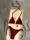 TRAJE DE BAÑO DOS PIEZAS ROJO VINO 0008939