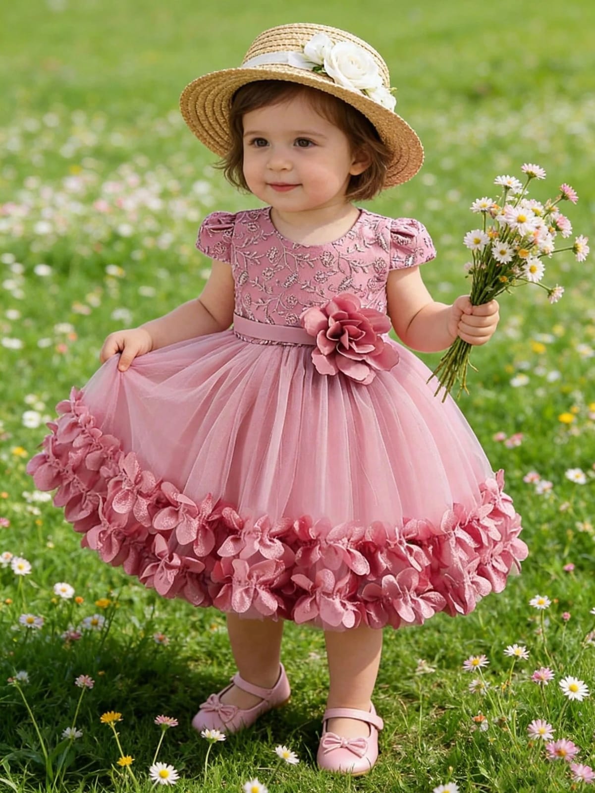 VESTIDO CON FLORES EN LA PARTE DE ABAJO