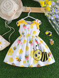VESTIDO BLANCO DE ABEJITA DE NIÑA