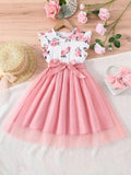 VESTIDO DE NIÑA CON ESTAMPADO DE ROSAS 0009091