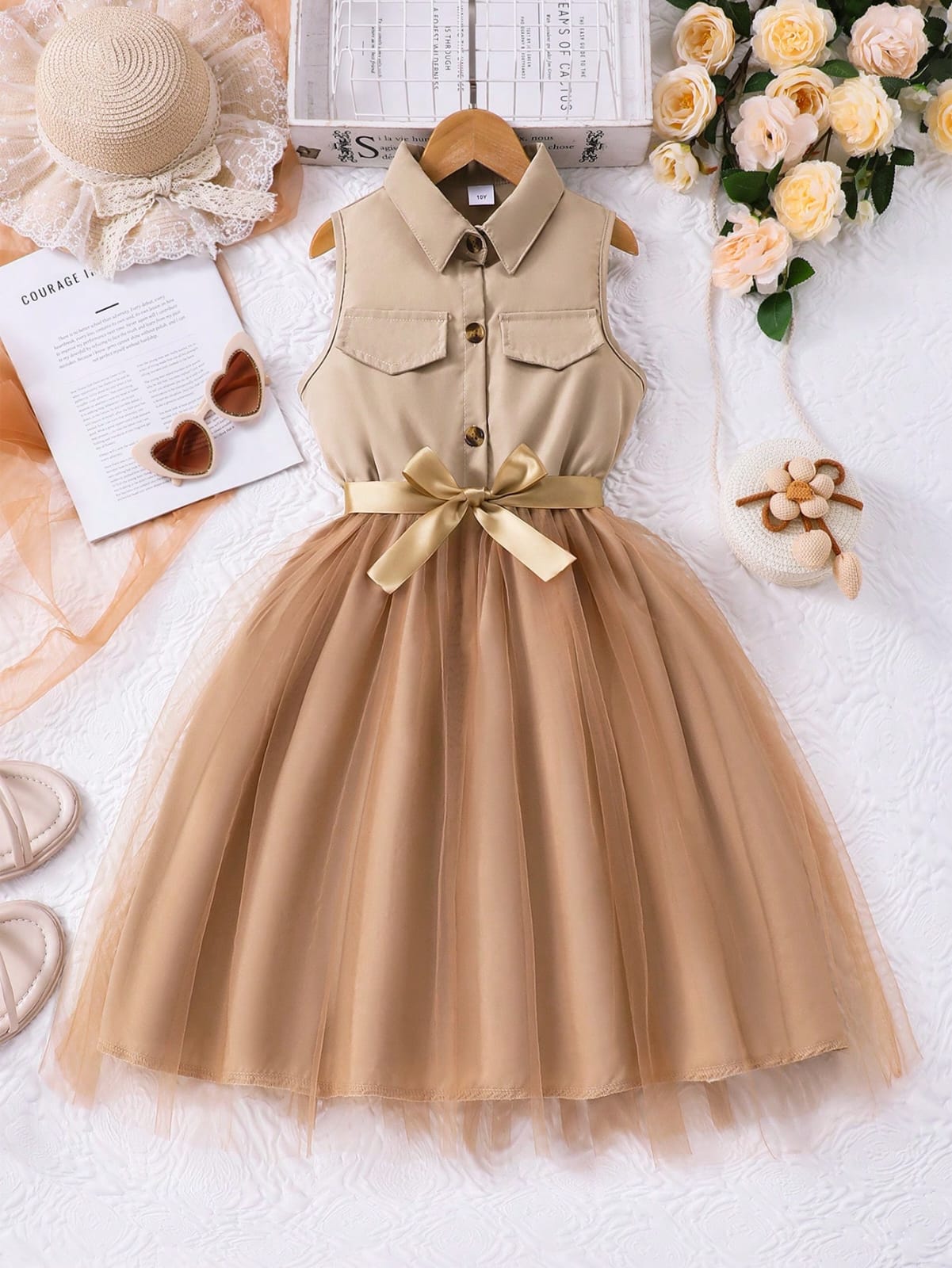 VESTIDO DE NIÑA COLOR CAFÉ
