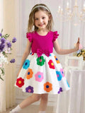 VESTIDO DE NIÑA CON ESTANPADO   DE FLOR