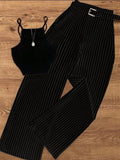 CONJUNTO DE PANTALONETA DE RAYAS 0009181