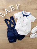 CONJUNTO DE NIÑO AZUL Y BLANCO CON CHONGO 0009247