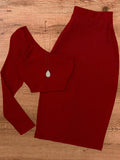 CONJUNTO ROJO VINO DE MUJER 0009309