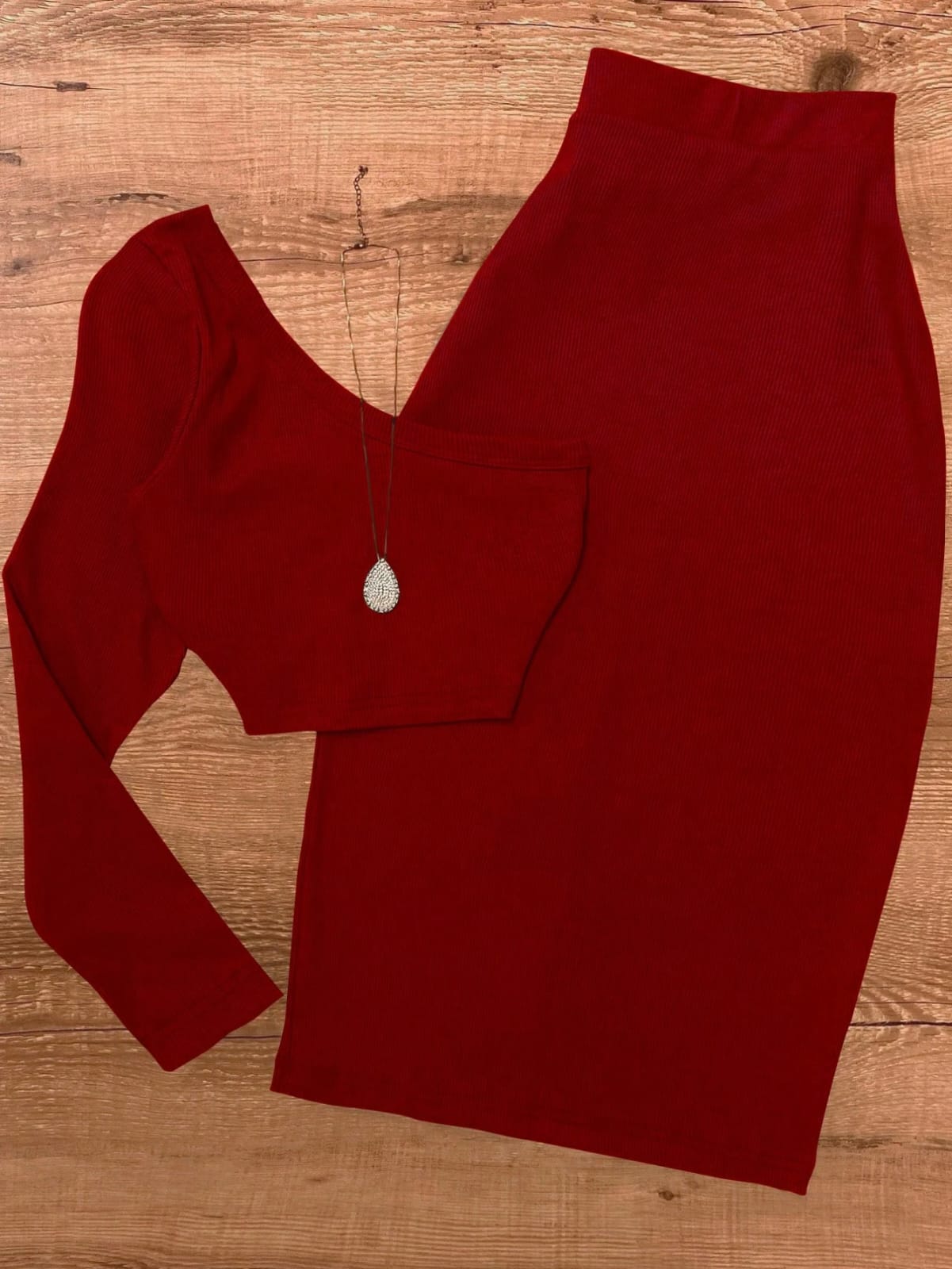 CONJUNTO ROJO VINO DE MUJER 0009309