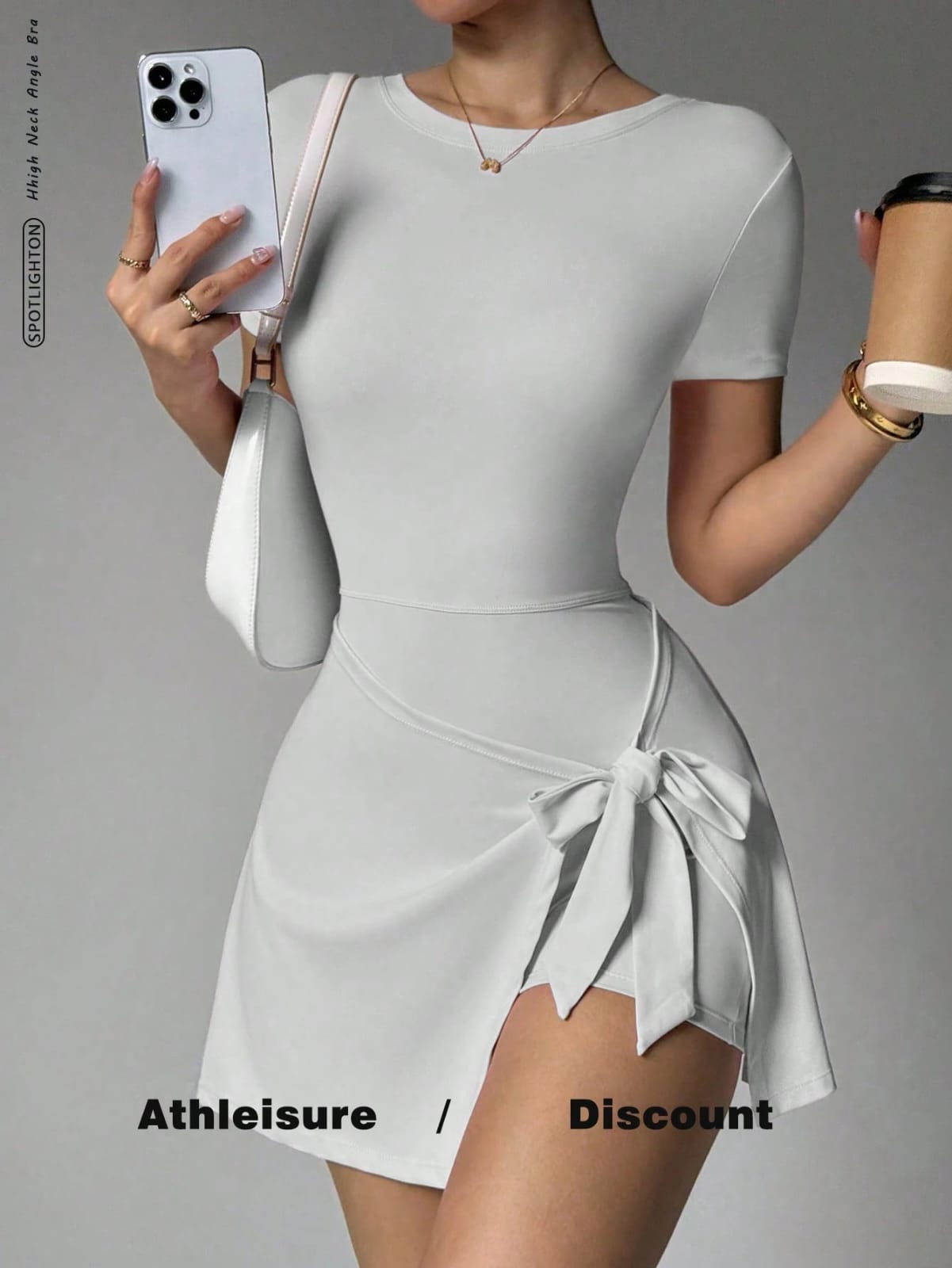 VESTIDO SHORS DEPORTIVO GRIS CLARO DE MUJER 0009314