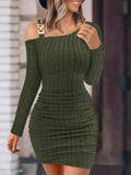 VESTIDO CON MANGAS VERDE OSCURO DE MUJER 0009313