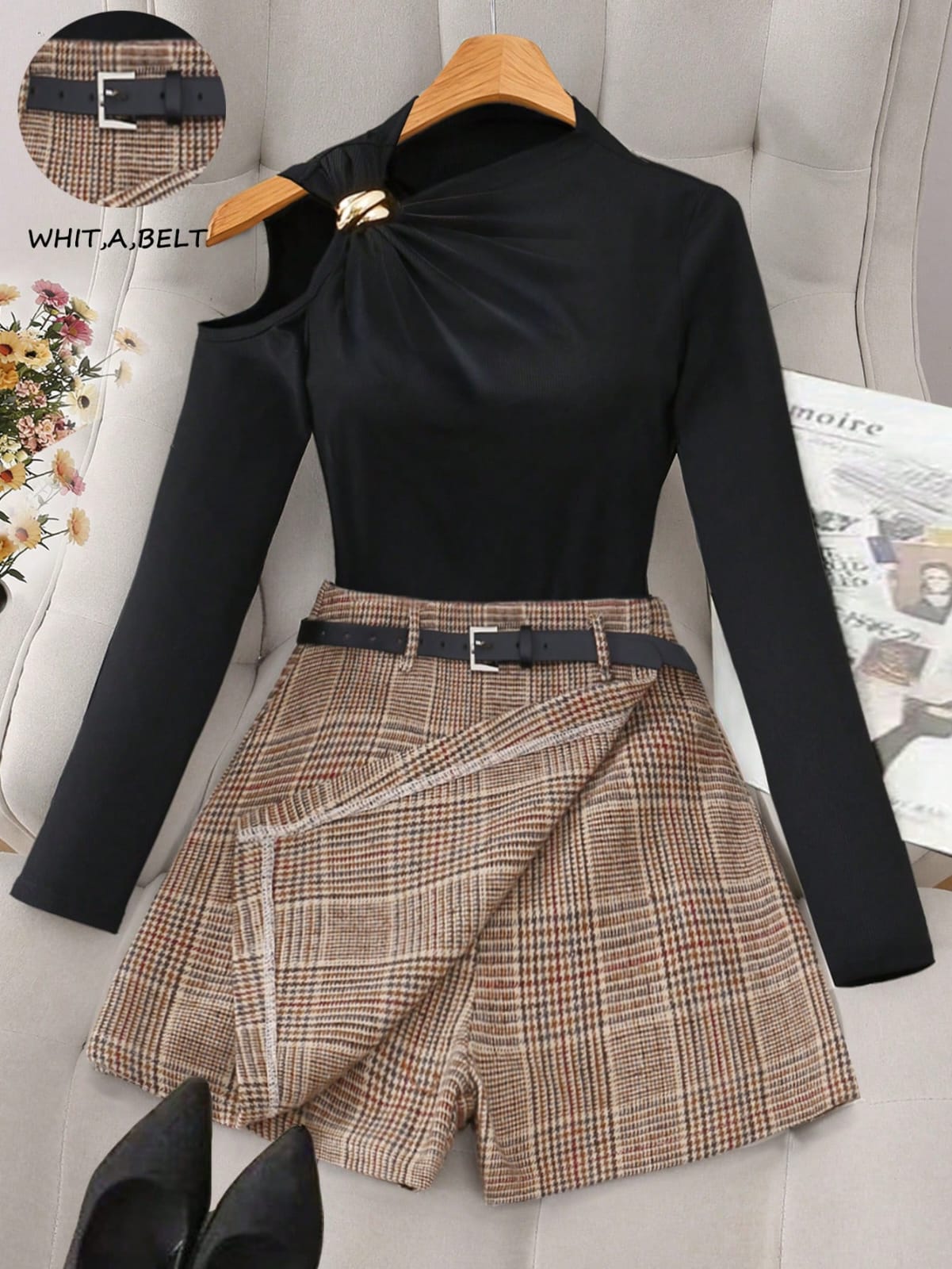 CONJUNTO DE SHORT FALDA DE DAMA 0009432