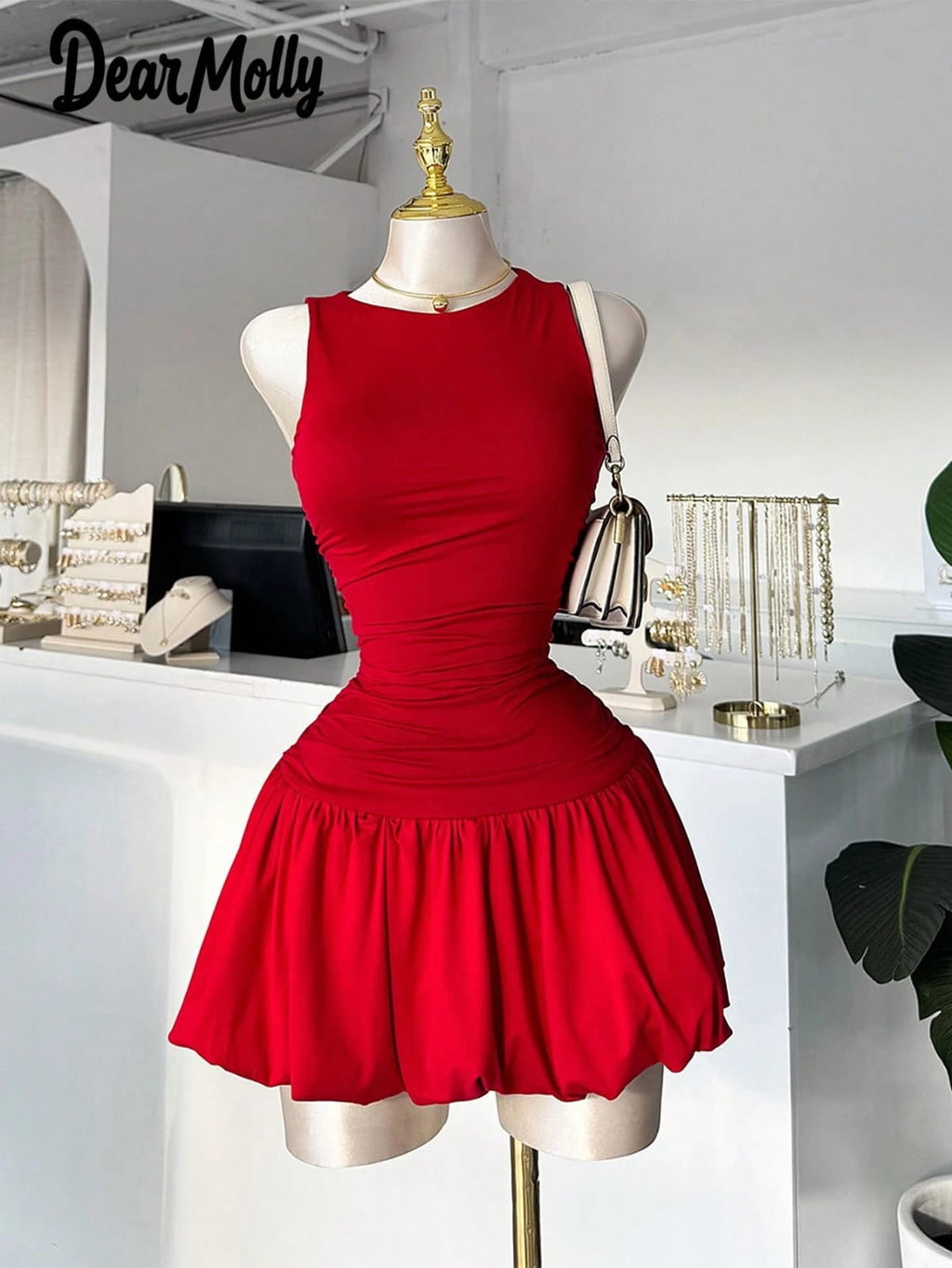 VESTIDO CON FALDA DE MUJER
