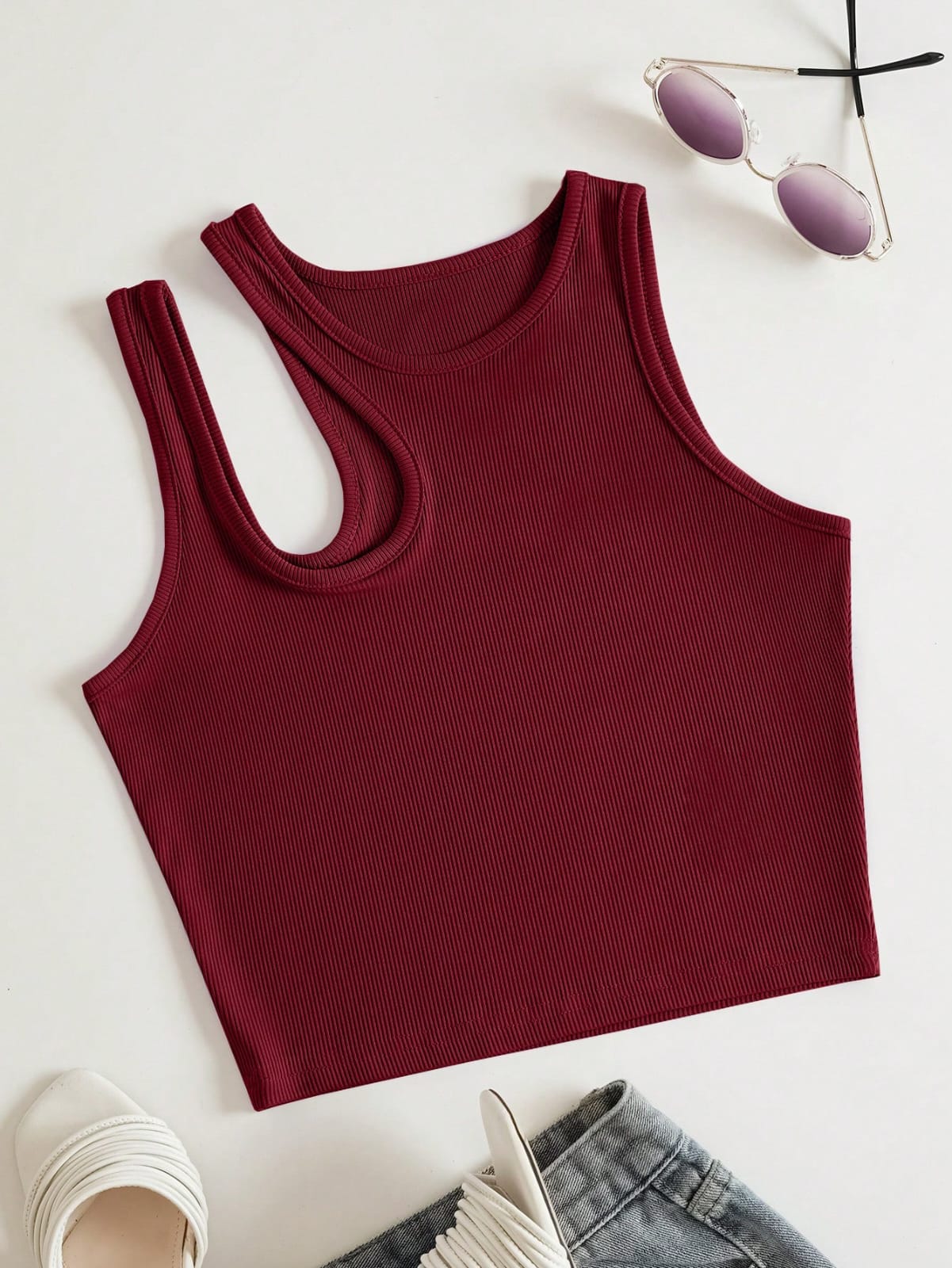 TOP ROJO VINO DE MUJER