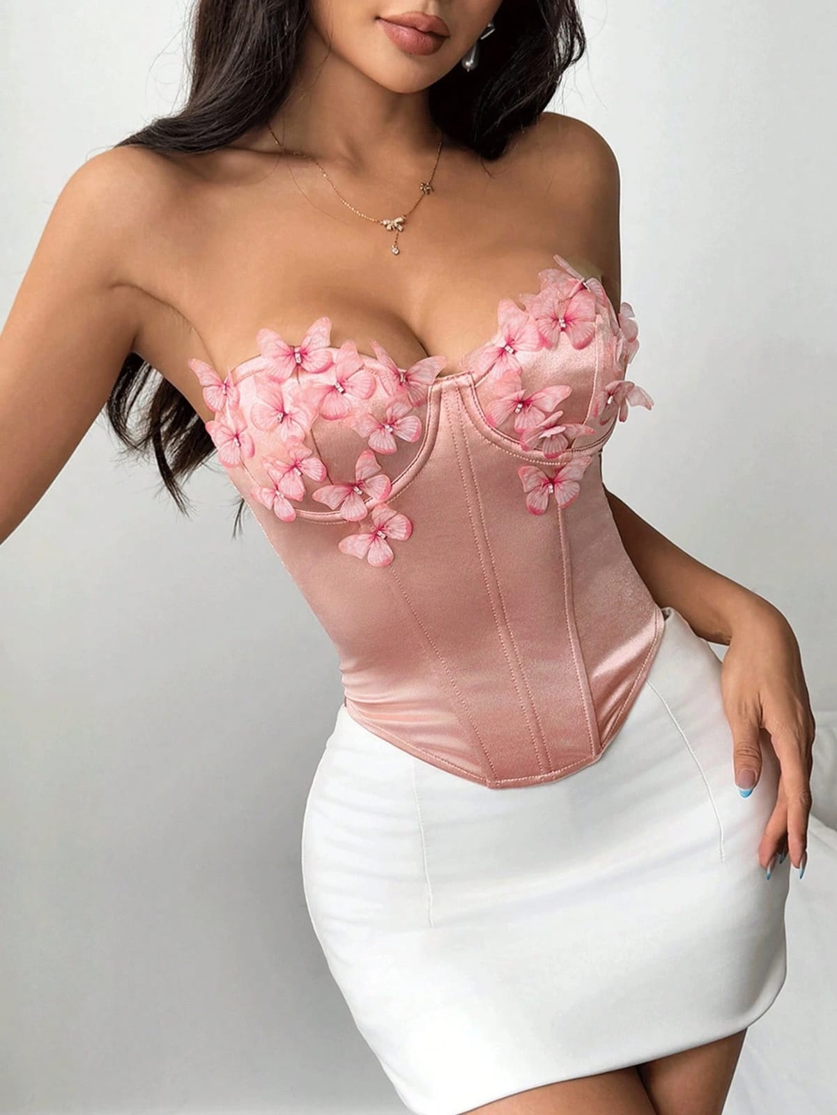 TOP ROSA CON MARIPOSA DE MUJER