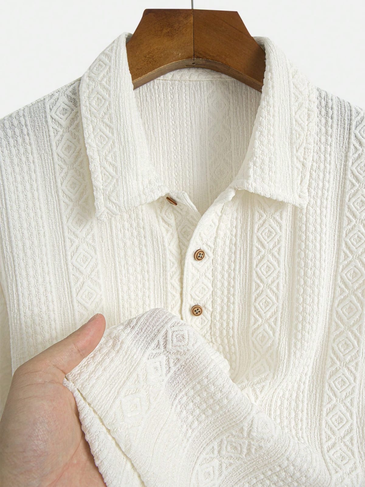 CAMISA COLOR CREMA CLARO  DE HOMBRE