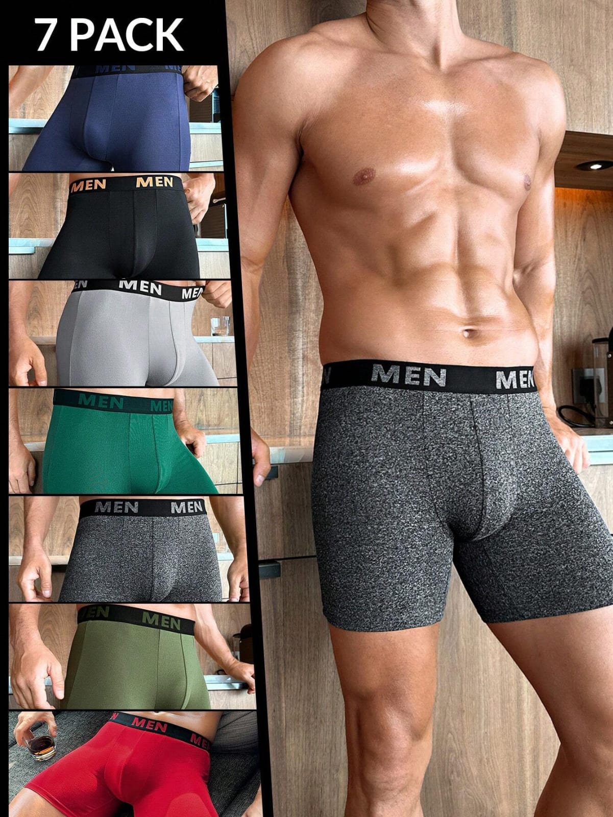SET DE BOXER DE 7 PIEZAS DE HOMBRE