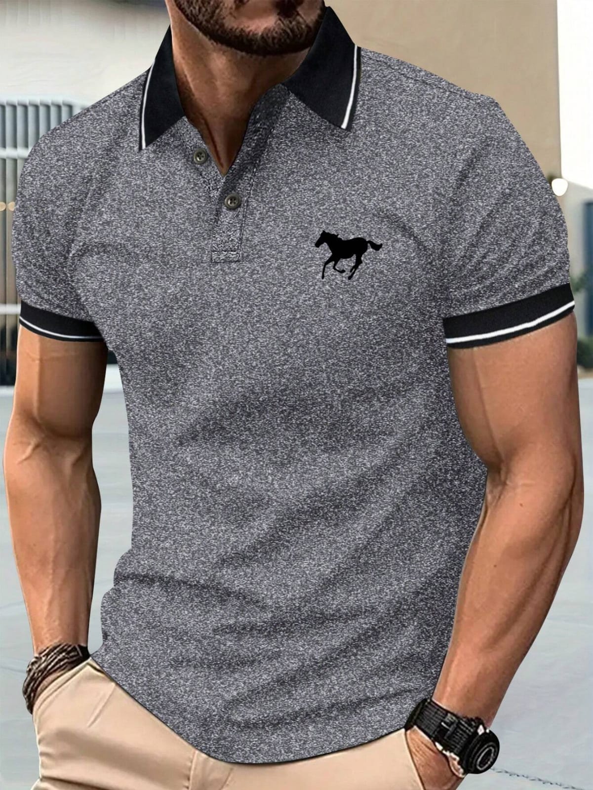 CAMISA GRIS SPORT DE HOMBRE