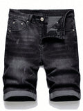 SHORT JEAN COLOR NEGRO CON RUEDO DE HOMBRE