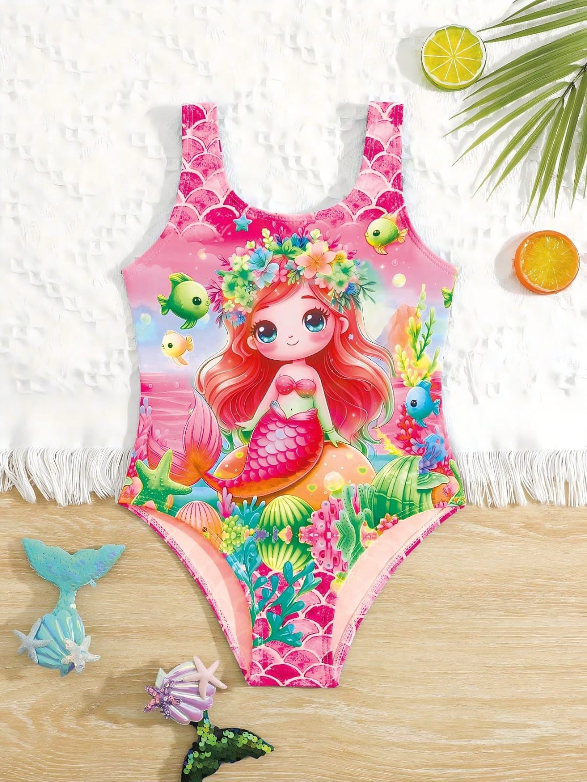TRAJE DE BAÑO 1 PIEZA DE SIRENITA DE NIÑA